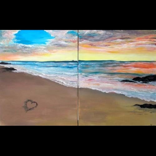 Heart in the Sand - Date Night Online Class & 2 Home Kits